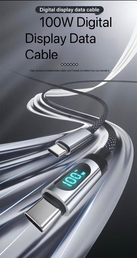 Four (4) Black LED screen indicator USB type-c to type-c rapid fast chargers combo