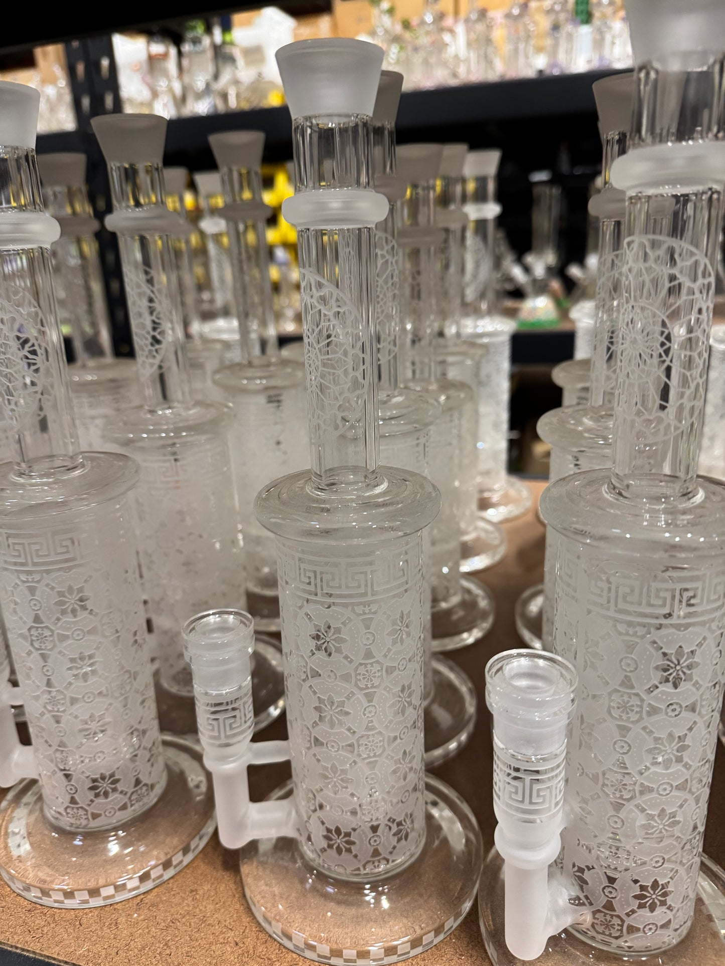 Clear medium length bong