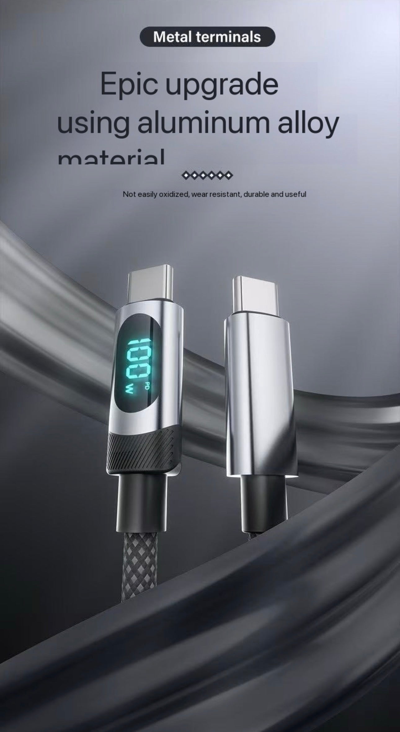 Four (4) Black LED screen indicator USB type-c to type-c rapid fast chargers combo