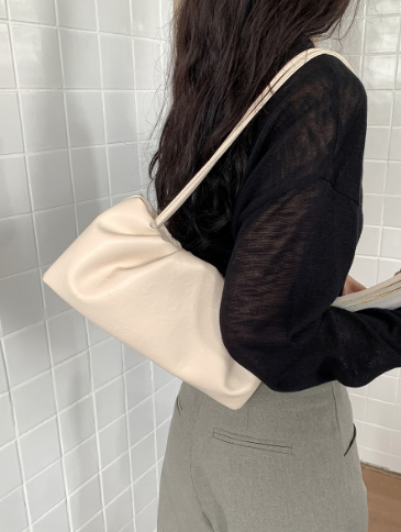 Korean French Pleated Baguette Bag